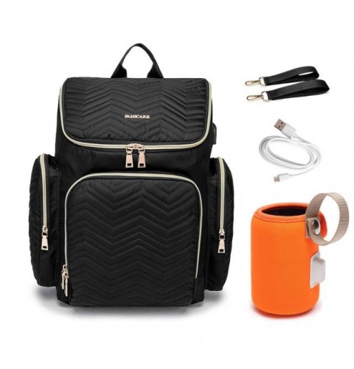 Diaper bag with usb bottle warmer